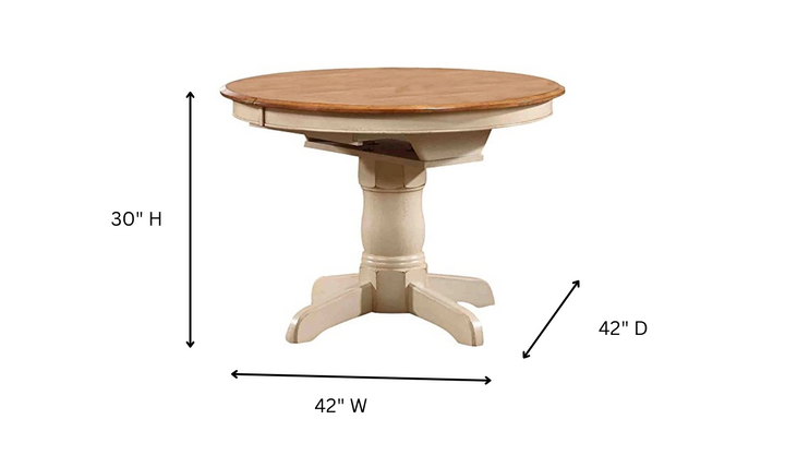 Iconic Furniture Round Antiqued Caramel Biscotti Dining Table Set-jennifer furniture