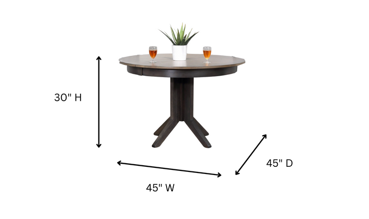 Iconic Furniture Antiqued Grey Stone & Black Stone 5-Piece Dining Set with Double X-Back Chairs-jennifer furniture