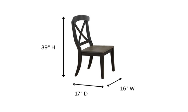 Iconic Furniture Antiqued Grey Stone/ Black Stone 5-Piece Dining Set with Single X-Back Chairs