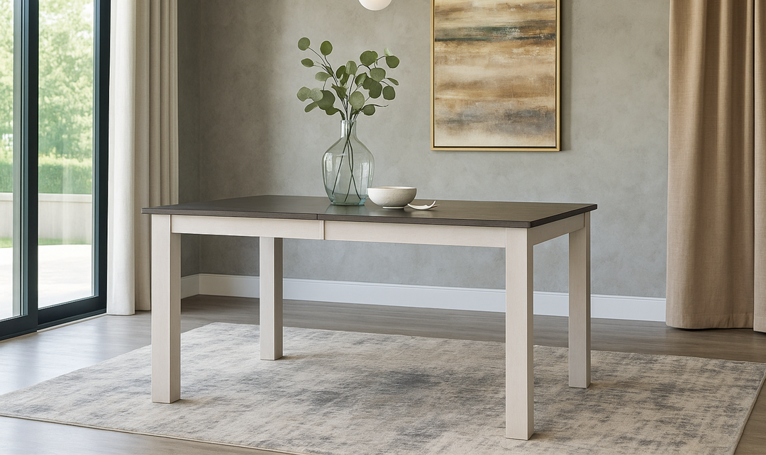 Iconic Furniture Ash & Stormy White Parsons Dining Table-jennifer furniture