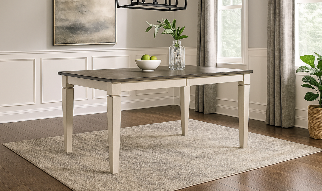 Iconic Furniture Ash & Stormy White Rectangle Loft Dining Table-jennifer furniture