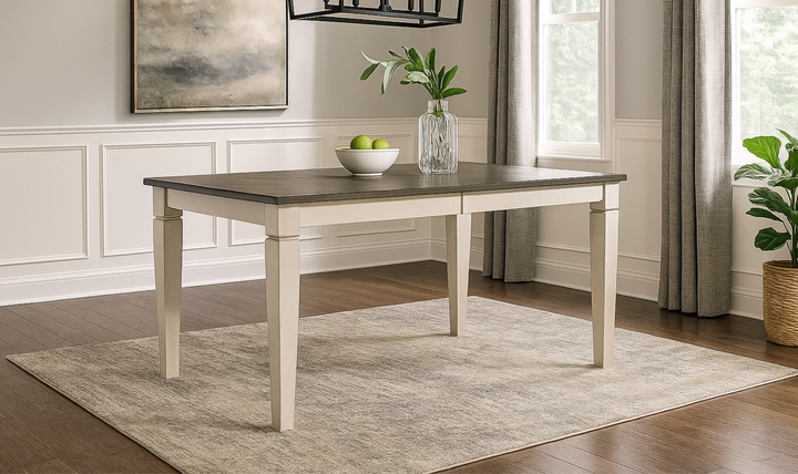 Iconic Furniture Ash & Stormy White Rectangle Loft Dining Table-jennifer furniture