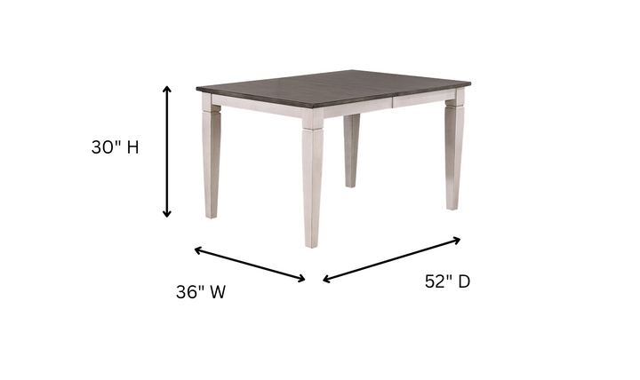Iconic Furniture Ash & Stormy White Rectangle Loft Dining Table-jennifer furniture