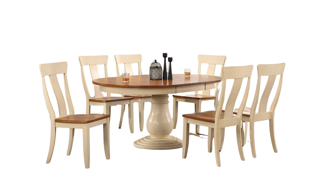 Iconic Furniture Bella Antiqued Caramel Biscotti Panel Back Dining Set-jennifer furniture