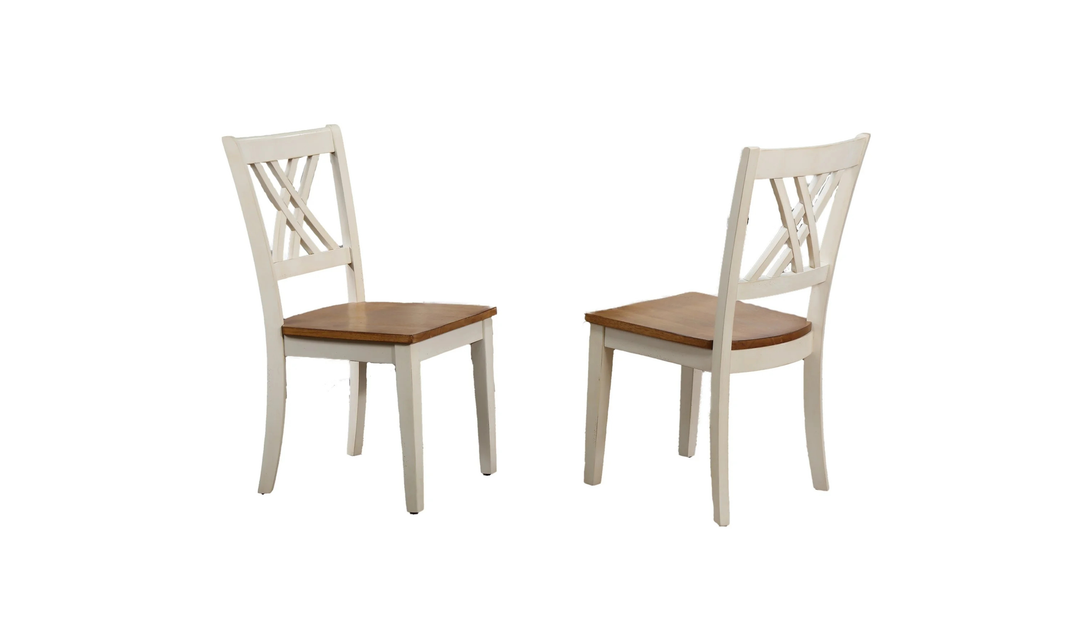 Iconic Furniture Bella Antiqued Caramel & Biscotti Double X-Back 7-Piece Dining Set