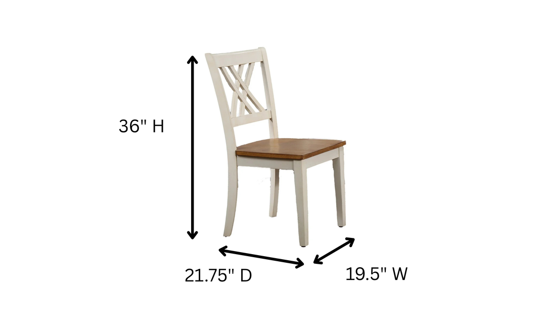 Iconic Furniture Bella Antiqued Caramel & Biscotti Double X-Back 7-Piece Dining Set
