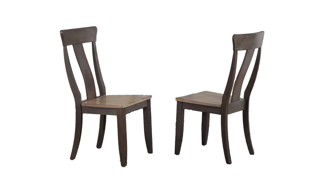 Iconic Furniture Bella Antiqued Grey Stone & Black Stone Panel Back Dining Set-jennifer furniture
