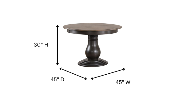 Iconic Furniture Bella Antiqued Grey Stone & Black Stone Transitional X-Back Dining Set