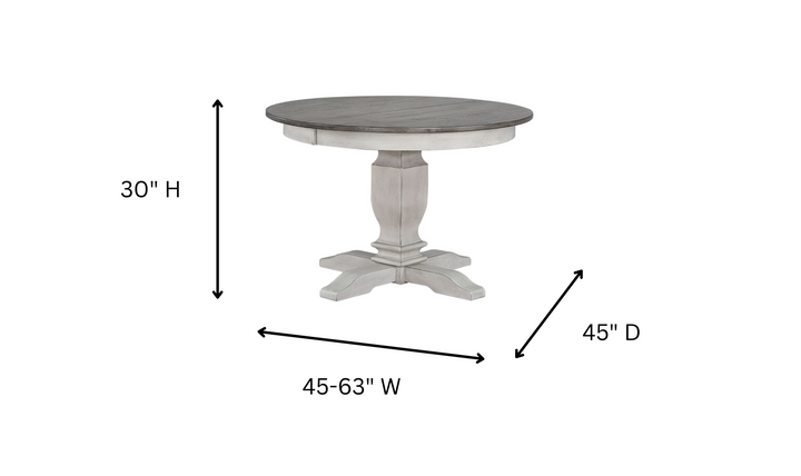 Iconic Furniture Company Transitional Table In Ash & Stormy White With Contemporary Ladder Back Chairs 7- Piece Dining Set-jennifer furniture