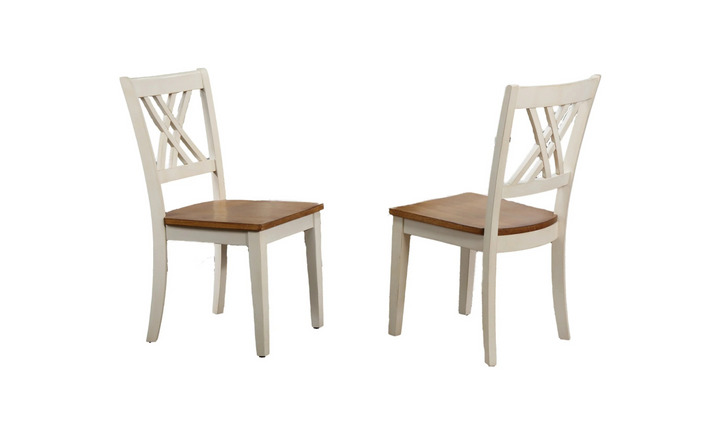 Iconic Furniture Cross Antiqued Caramel & Biscotti Double X-Back Dining Set-jennifer furniture