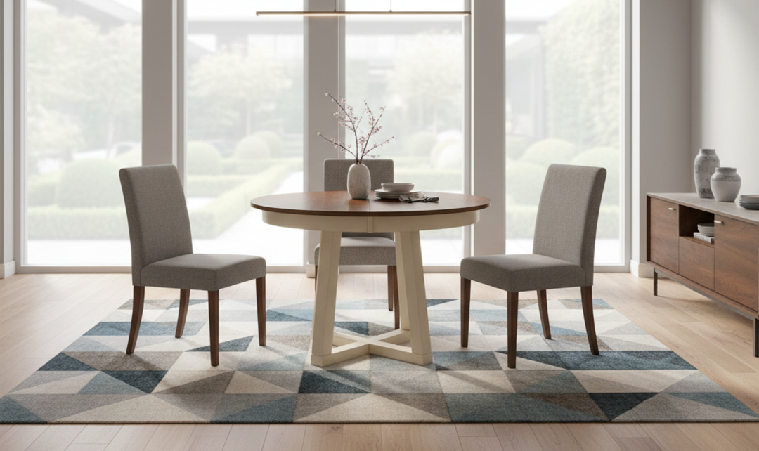 Iconic Furniture Cross Antiqued Caramel & Biscotti Pedestal Dining Table-jennifer furniture