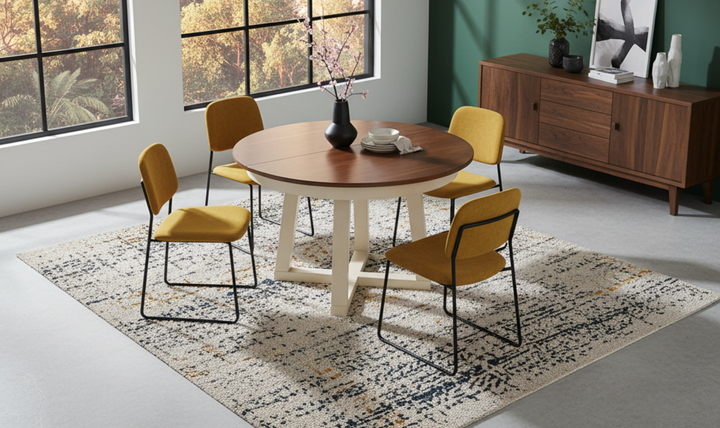 Iconic Furniture Cross Antiqued Caramel & Biscotti Pedestal Dining Table-jennifer furniture