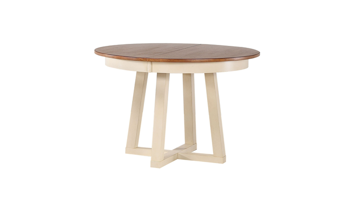 Iconic Furniture Cross Antiqued Caramel & Biscotti Pedestal Dining Table-jennifer furniture