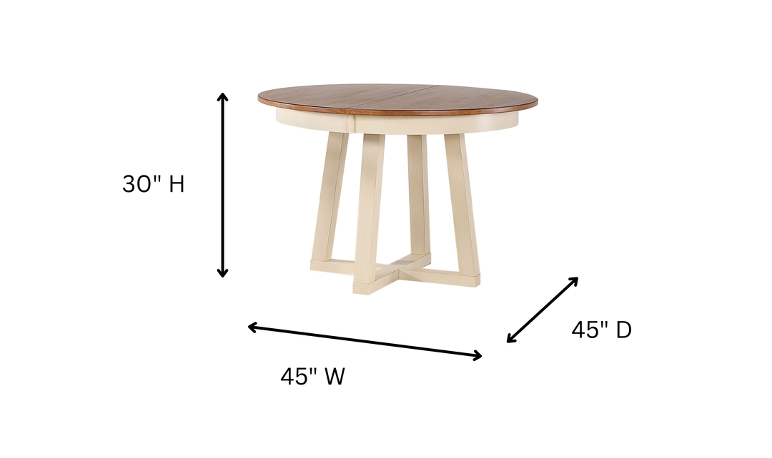 Iconic Furniture Cross Antiqued Caramel & Biscotti Pedestal Dining Table