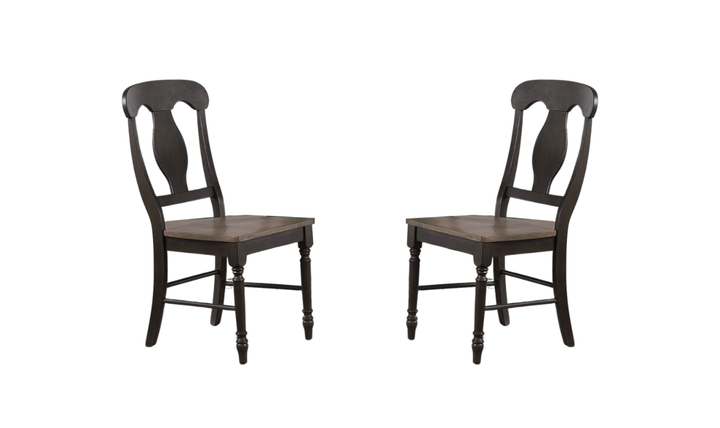 Iconic Furniture Cross Antiqued Grey Stone Black Stone Napoleon Back Dining Set-jennifer furniture