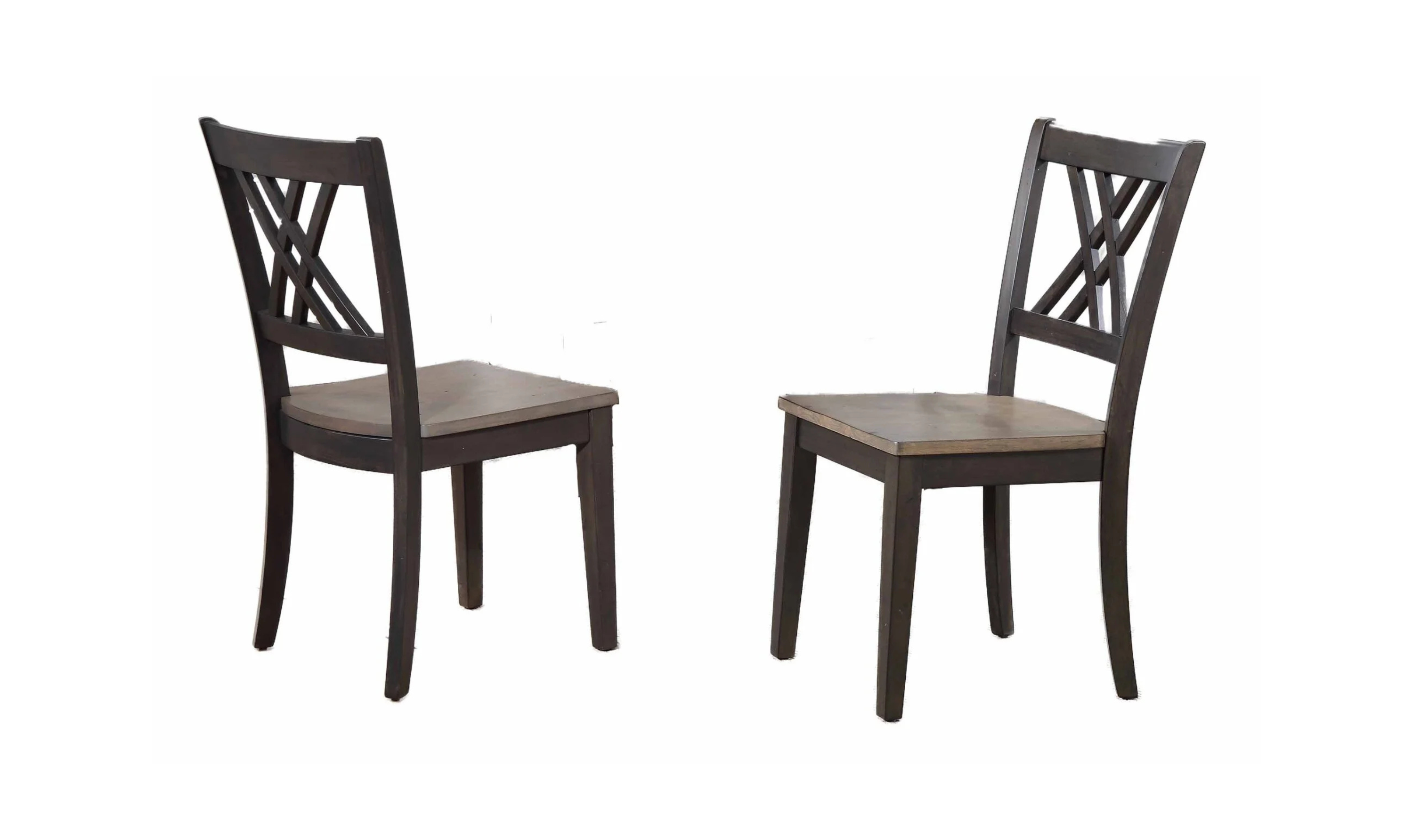 Iconic Furniture Cross Antiqued Grey Stone & Black Stone Double X-Back Dining Set-jennifer furniture