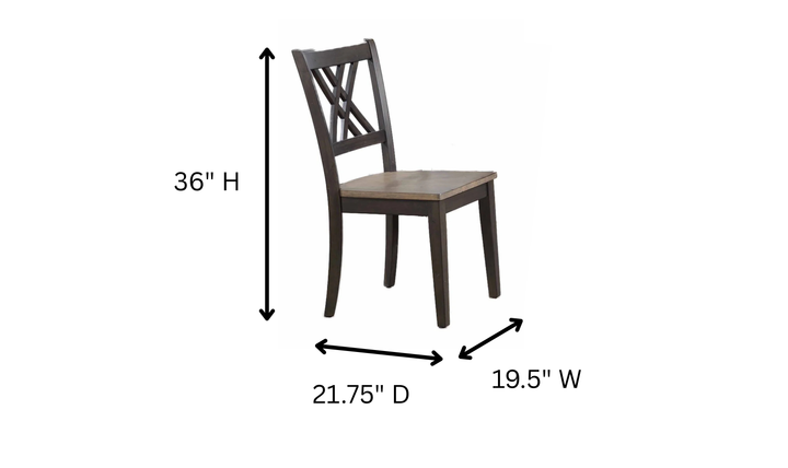 Iconic Furniture Cross Antiqued Grey Stone & Black Stone Double X-Back Dining Set-jennifer furniture