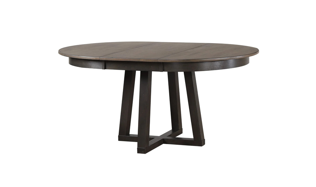 Iconic Furniture Cross Antiqued Grey Stone & Black Stone Panel Back Dining Set
