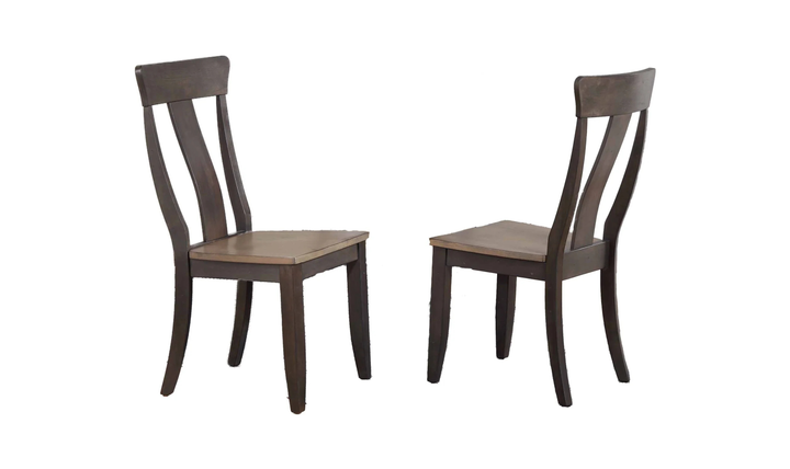 Iconic Furniture Cross Antiqued Grey Stone & Black Stone Panel Back Dining Set
