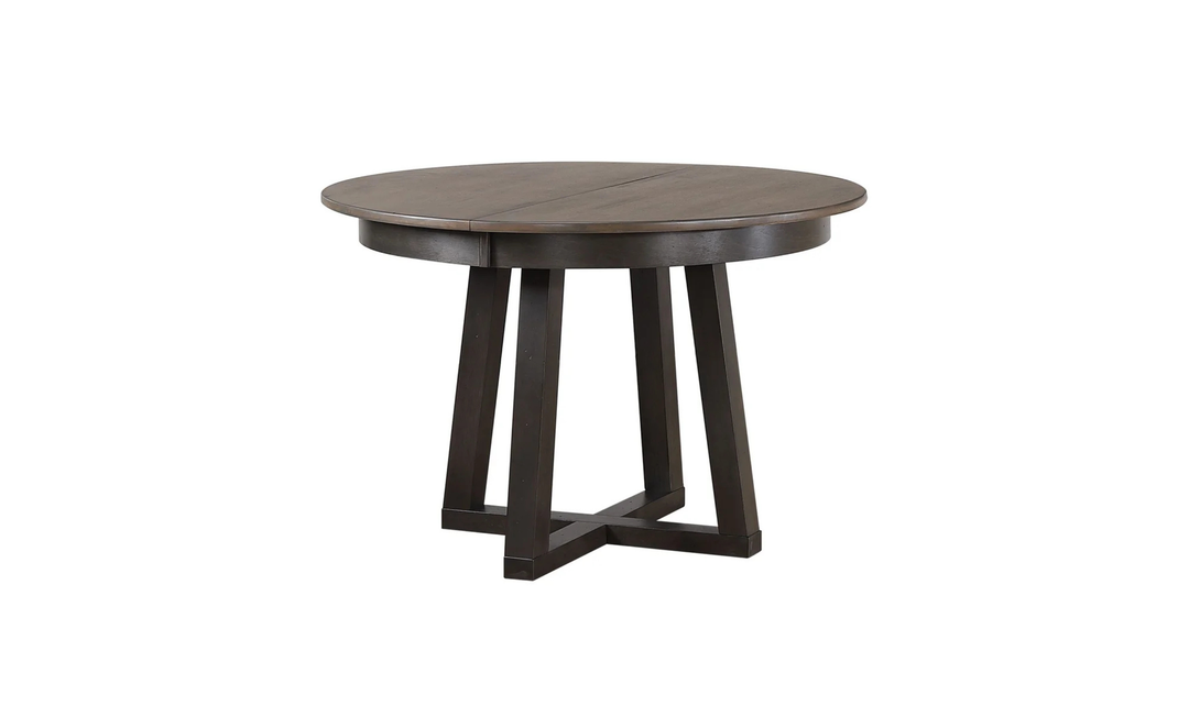 Iconic Furniture Cross Antiqued Grey Stone & Black Stone Transitional  X-Back Dining Set