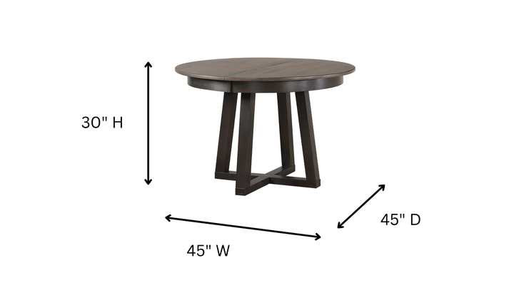 Iconic Furniture Cross Antiqued Grey Stone & Black Stone Transitional  X-Back Dining Set