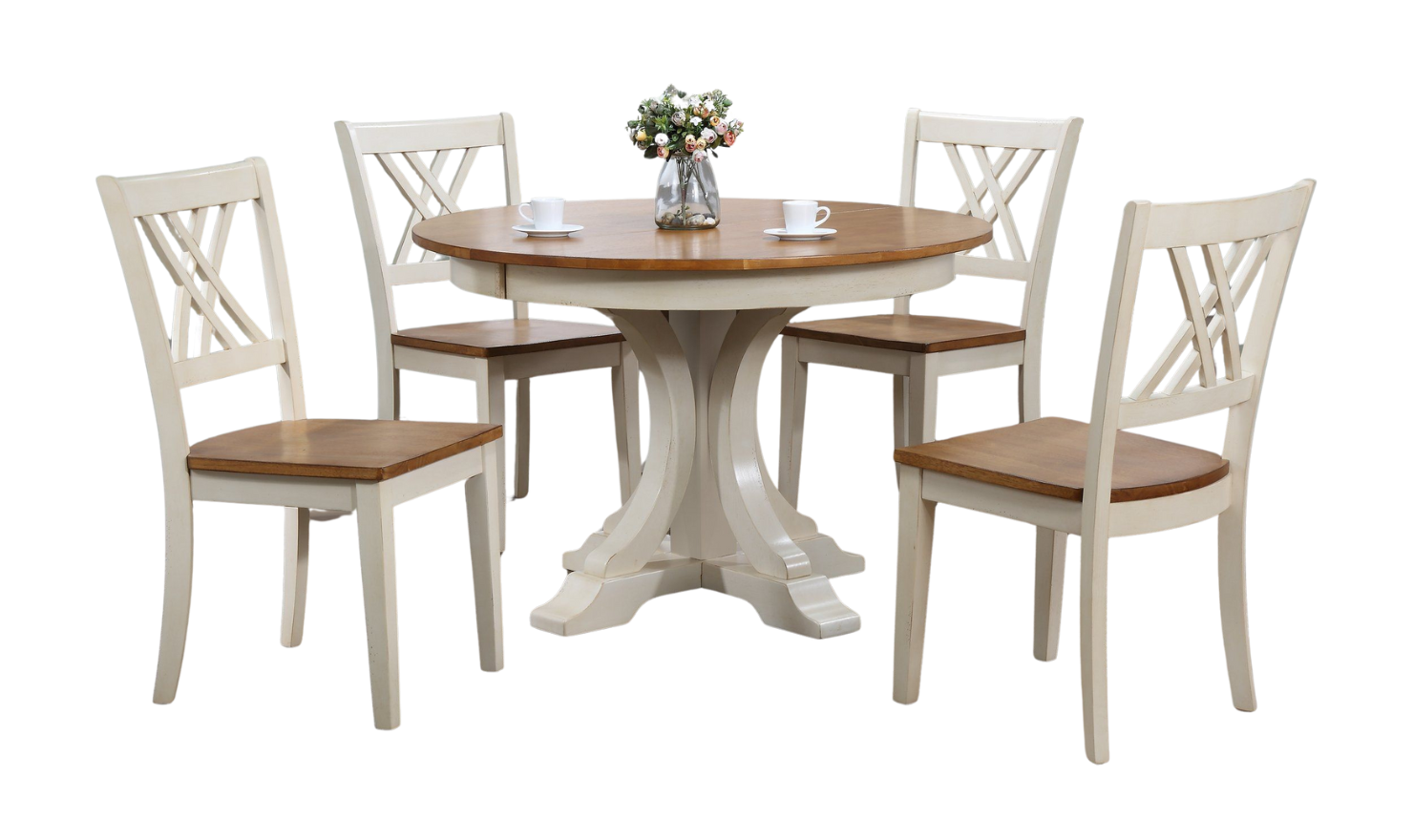 Iconic Furniture Deco Antiqued Caramel Biscotti 5-Piece Dining Set With Double X-Back-jennifer furniture