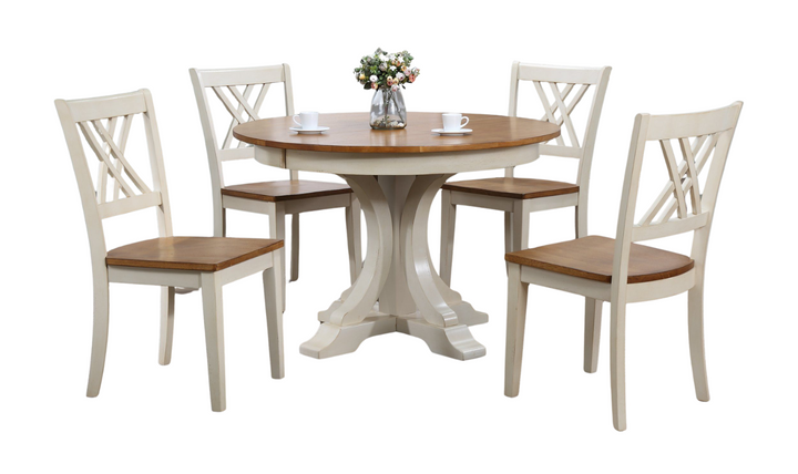 Iconic Furniture Deco Antiqued Caramel Biscotti 5-Piece Dining Set With Double X-Back-jennifer furniture