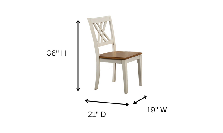 Iconic Furniture Deco Antiqued Caramel Biscotti 5-Piece Dining Set With Double X-Back