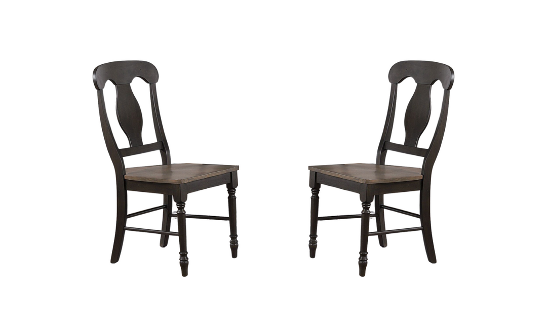 Iconic Furniture Deco Antiqued Grey Stone & Black Stone Napoleon Back 5-Pc Dining Set-jennifer furniture