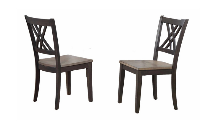 Iconic Furniture Deco Antiqued Grey Stone Black Stone 5-Piece Dining Set With Double X-Back-jennifer furniture