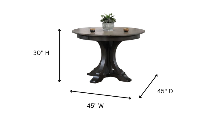 Iconic Furniture Deco Antiqued Grey Stone Black Stone 5-Piece Dining Set With Double X-Back