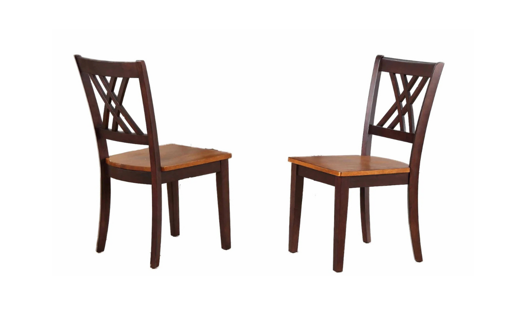 Iconic Furniture Deco Whiskey Mocha 5-Piece Dining Set With Double X-Back Chairs