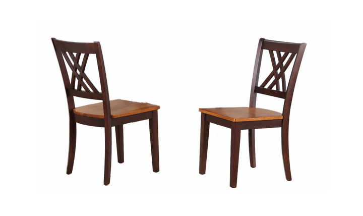 Iconic Furniture Deco Whiskey Mocha 5-Piece Dining Set With Double X-Back Chairs