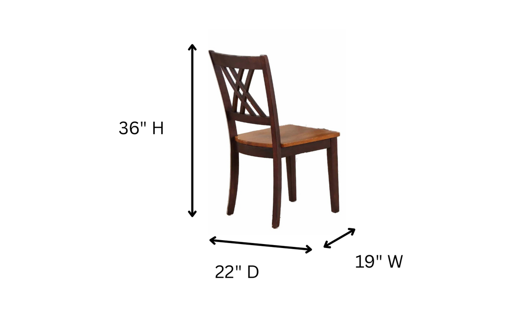 Iconic Furniture Deco Whiskey Mocha 5-Piece Dining Set With Double X-Back Chairs