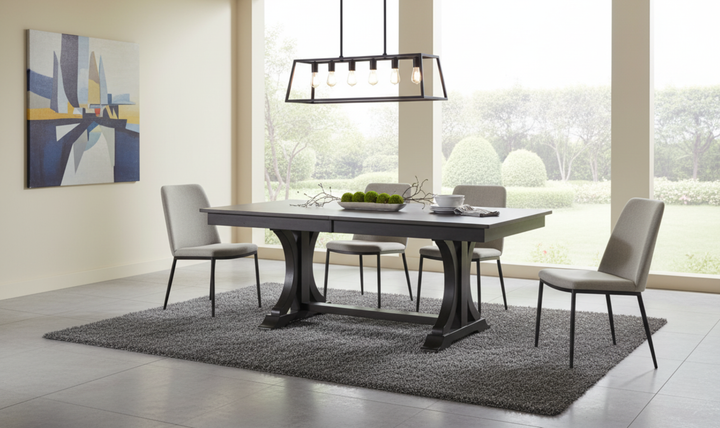 Iconic Furniture Double Deco Antique Grey Stone & Black Stone Dining Table-jennifer furniture