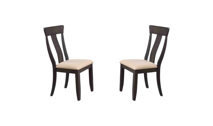 Iconic Furniture Double Deco Antique Grey Stone & Black Stone Panel Back Dining Set With Upholstered Seat-jennifer furniture