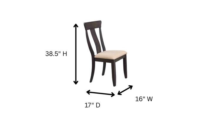 Iconic Furniture Double Deco Antique Grey Stone & Black Stone Panel Back Dining Set With Upholstered Seat