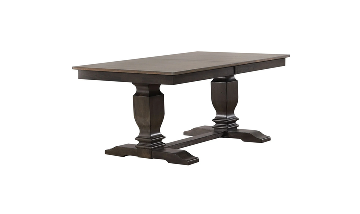 Iconic Furniture Double Deco Antique Grey Stone & Black Stone Transitional X-Back Dining Set-jennifer furniture