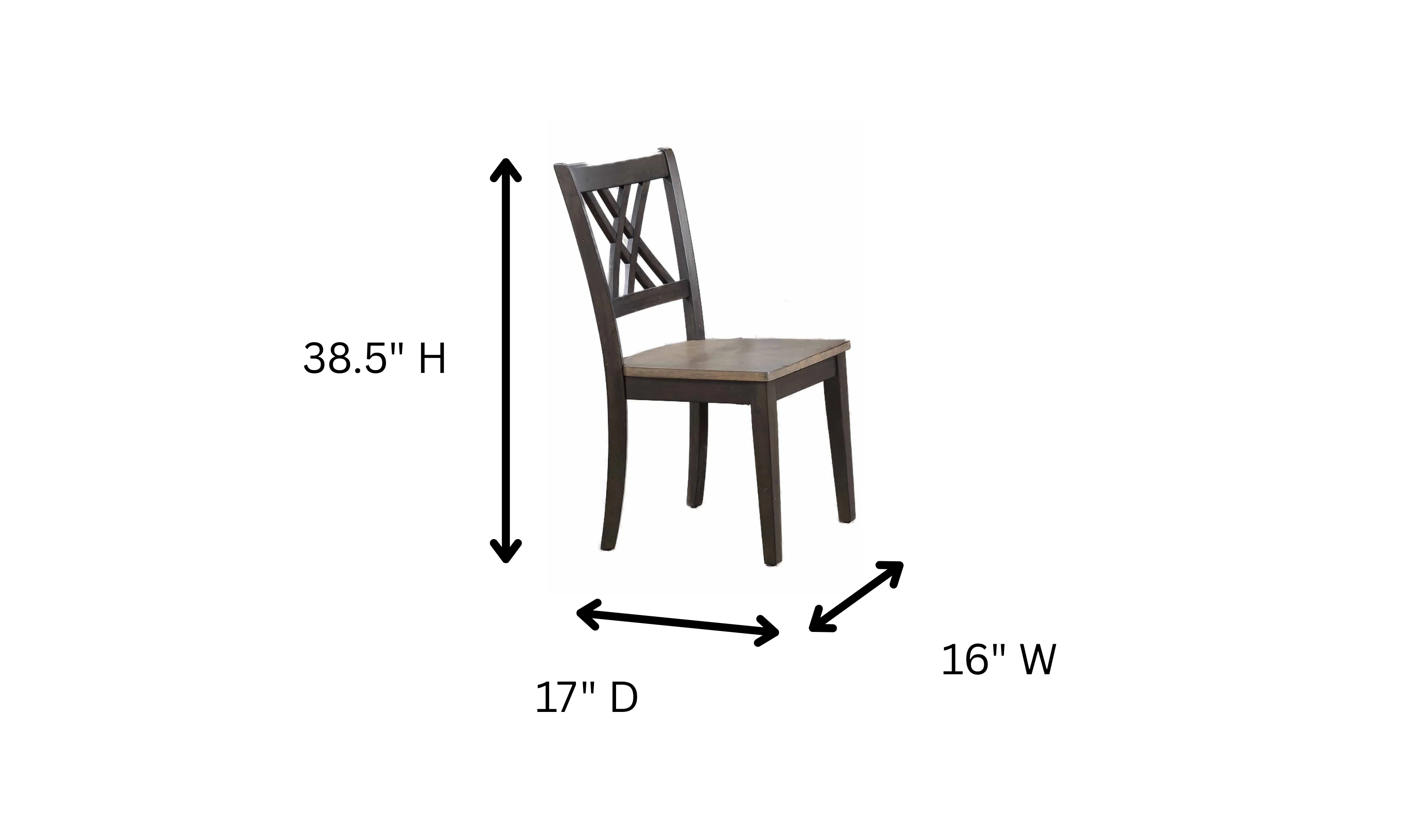 Iconic Furniture Double Deco Antique Grey Stone & Black Stone Transitional X-Back Dining Set-jennifer furniture