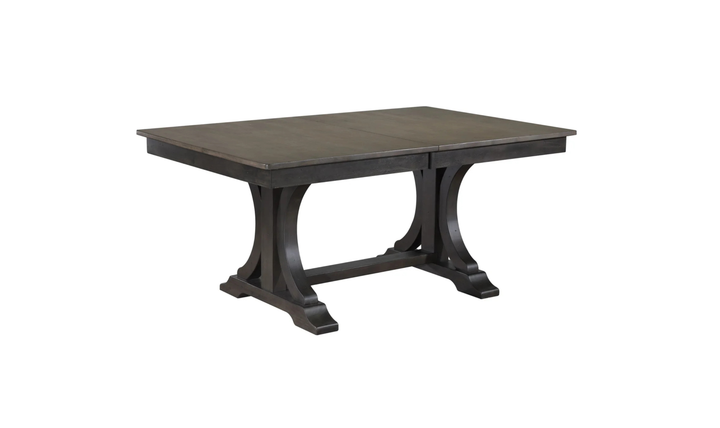 Iconic Furniture Double Deco Antique Grey & Black Stone Dining Set with Double X-Back Chairs-jennifer furniture