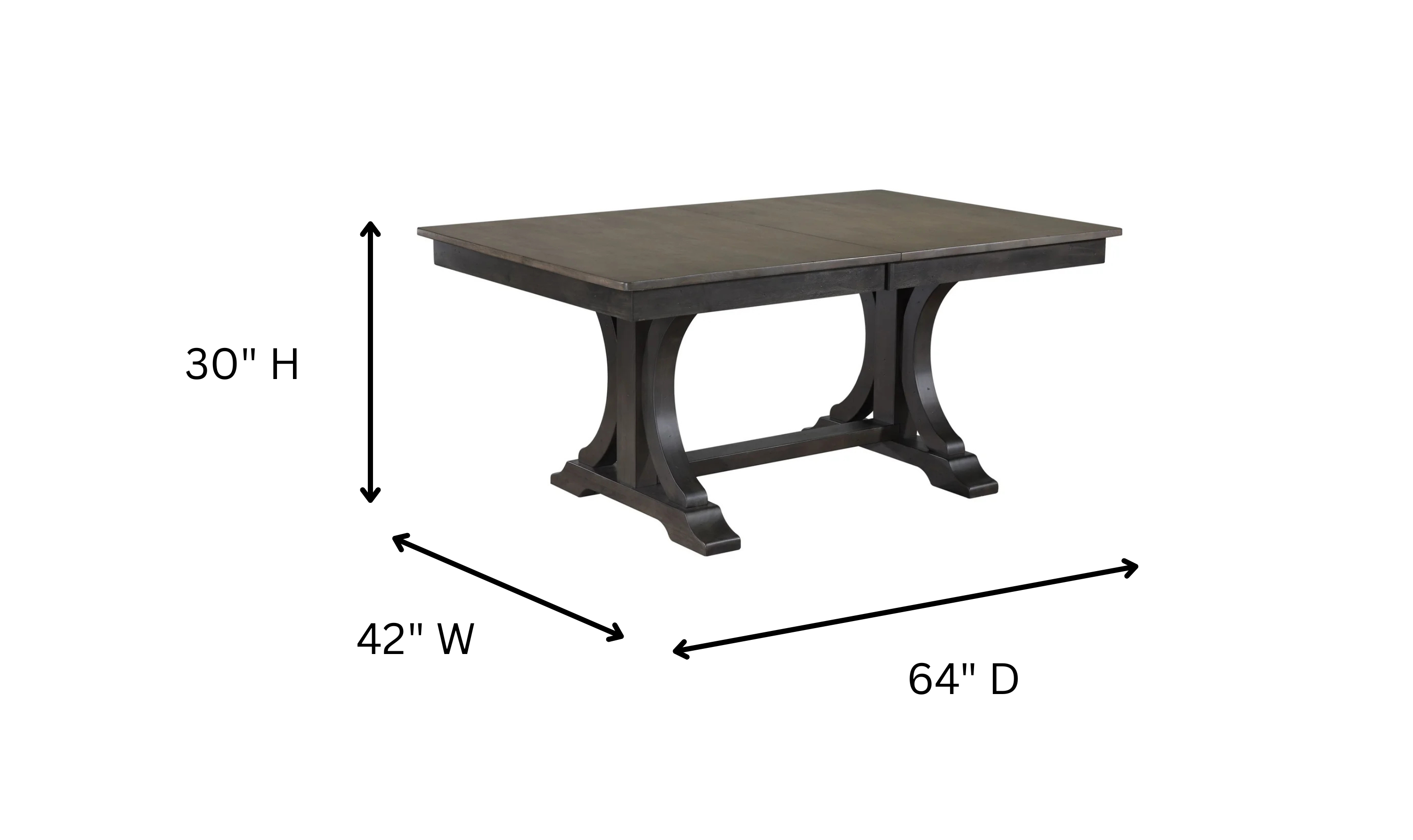 Iconic Furniture Double Deco Antique Grey & Black Stone Dining Set with Double X-Back Chairs
