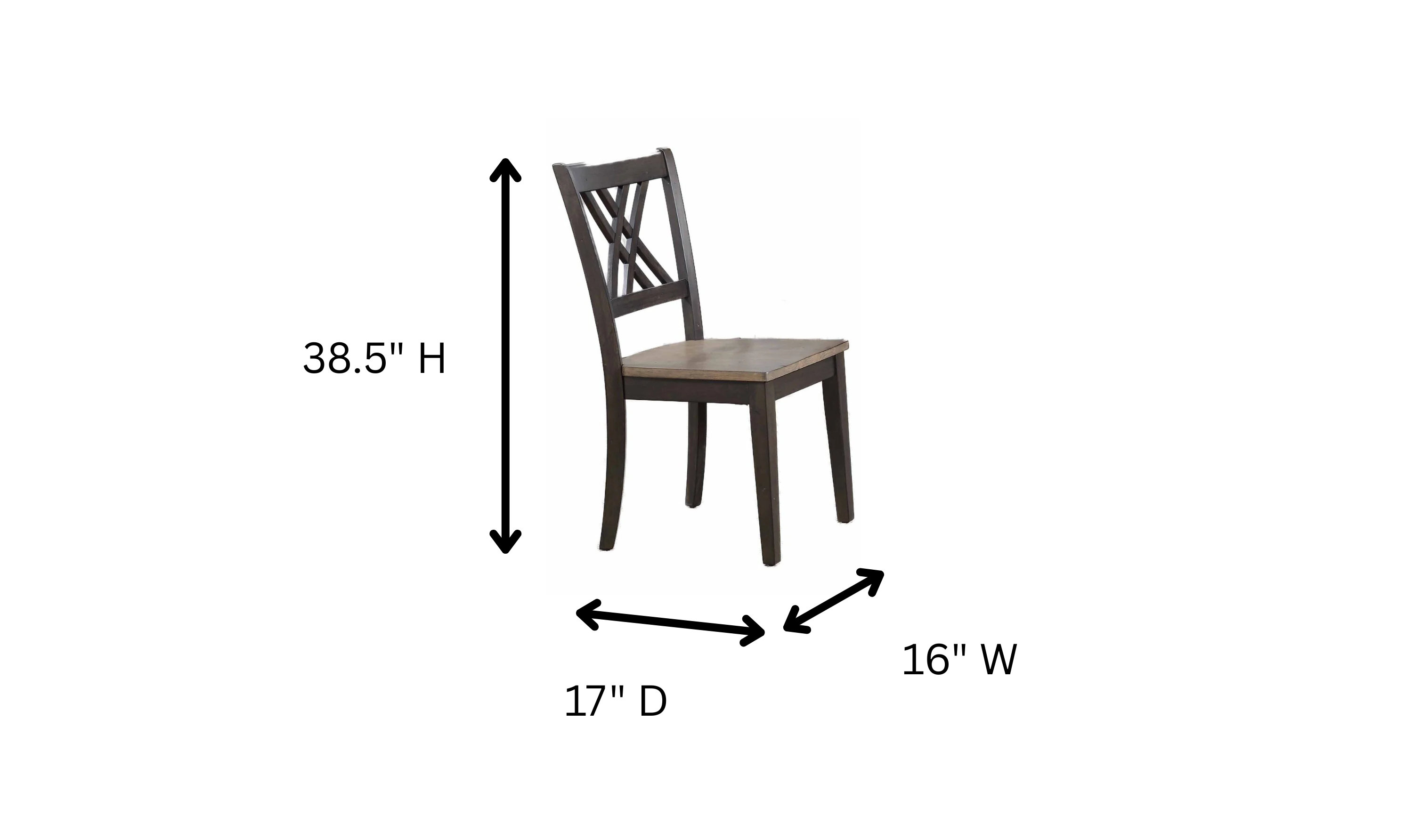 Iconic Furniture Double Deco Antique Grey & Black Stone Dining Set with Double X-Back Chairs