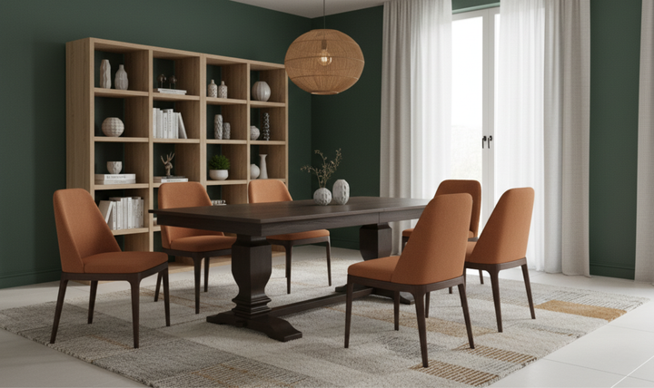 Iconic Furniture ER Double Pedestal Transitional Antiqued Grey Stone & Black Stone Dining Table-jennifer furniture