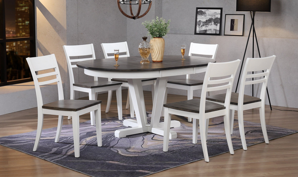 Iconic Furniture Hudson Shadow Gray & Snow White Dining Set-jennifer furniture