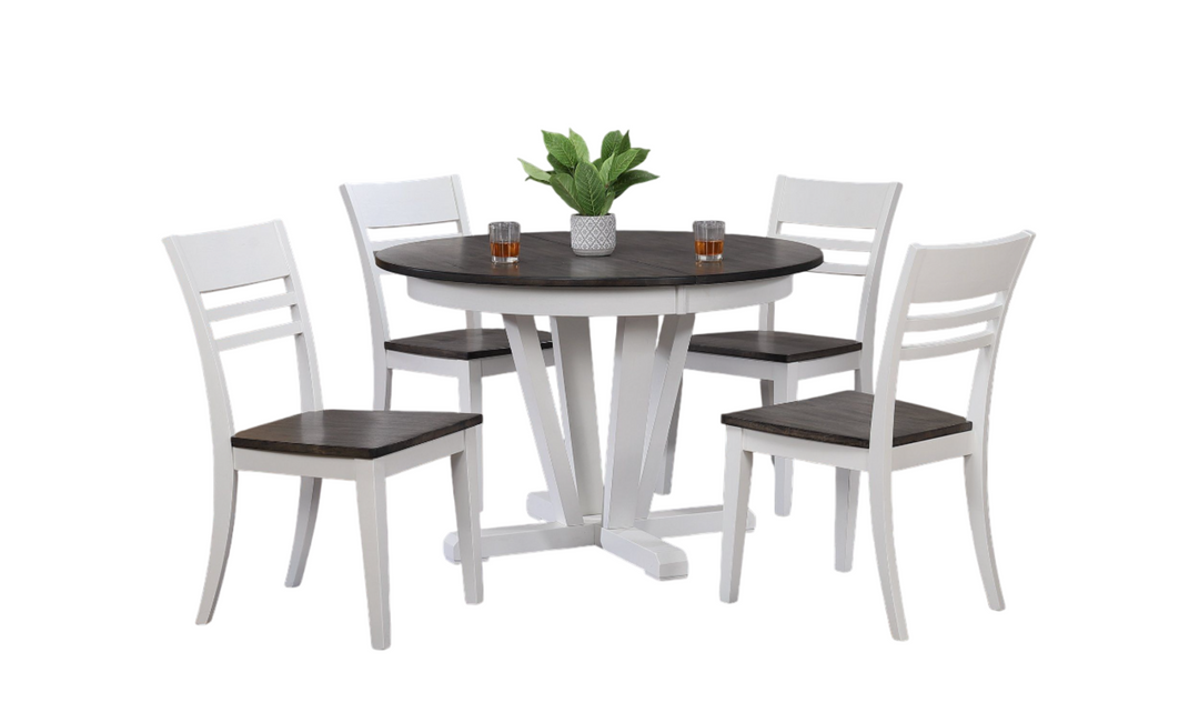 Iconic Furniture Hudson Shadow Gray & Snow White Dining Set-jennifer furniture