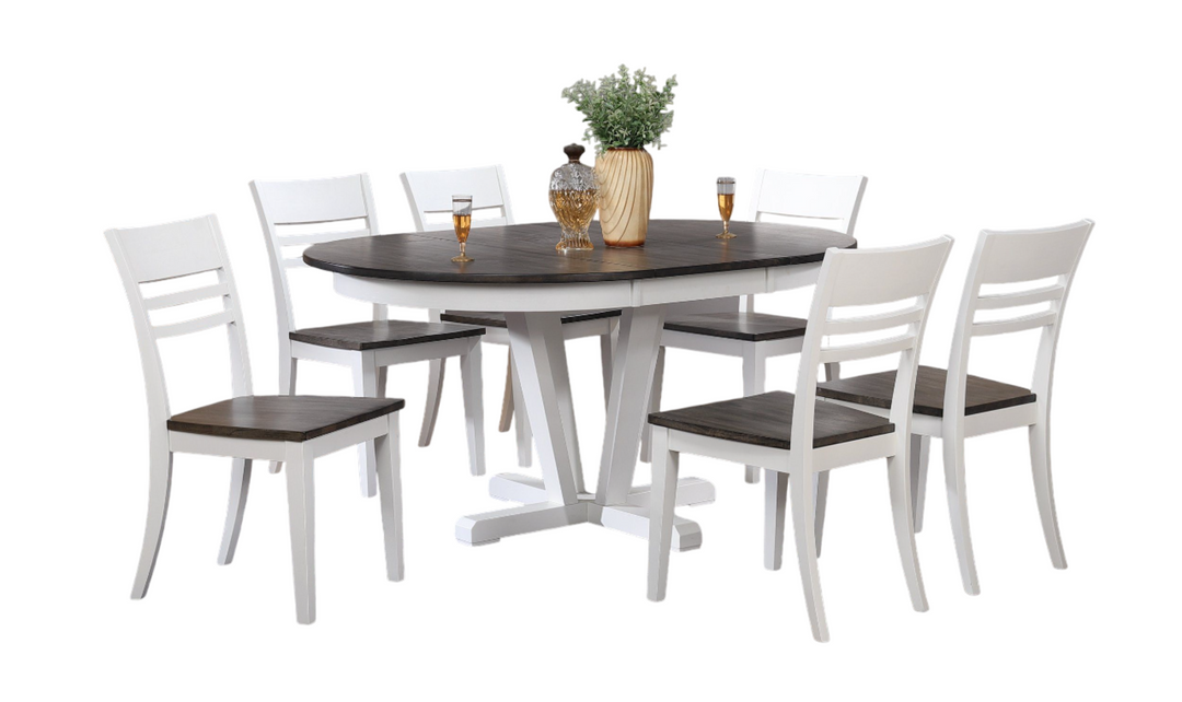 Iconic Furniture Hudson Shadow Gray & Snow White Dining Set-jennifer furniture