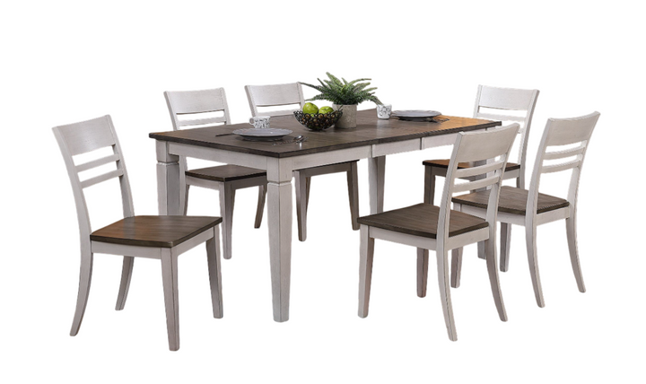 Iconic Furniture Loft Ash & Stormy White Transitional Ladderback Dining Set-jennifer furniture