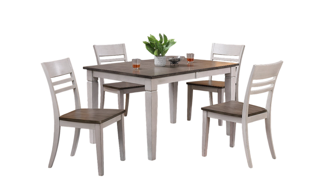 Iconic Furniture Loft Ash & Stormy White Transitional Ladderback Dining Set-jennifer furniture