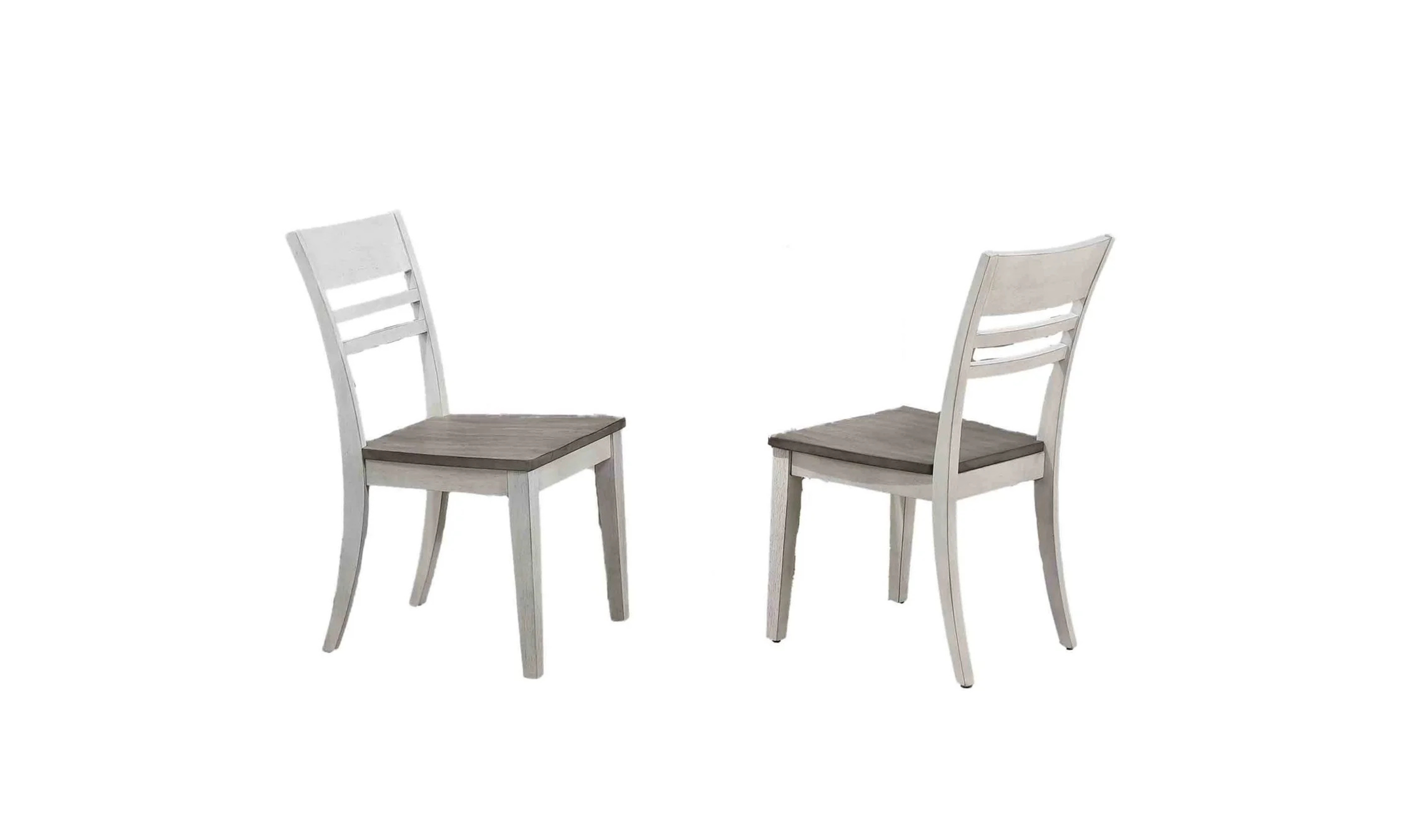 Iconic Furniture Loft Ash & Stormy White Transitional Ladderback Dining Set-jennifer furniture
