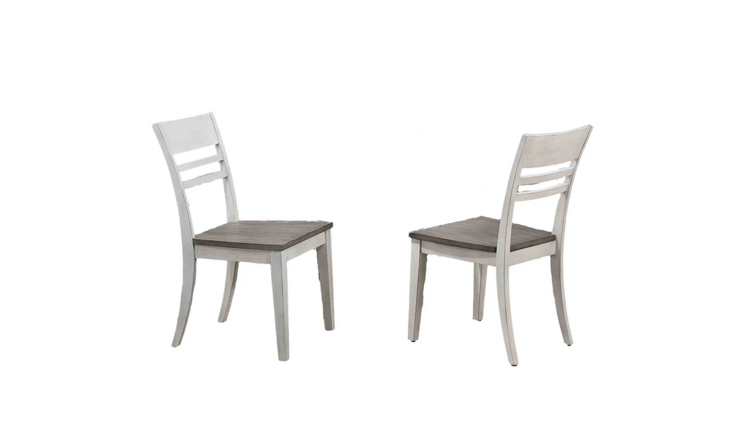 Iconic Furniture Loft Ash & Stormy White Transitional Ladderback Dining Set-jennifer furniture